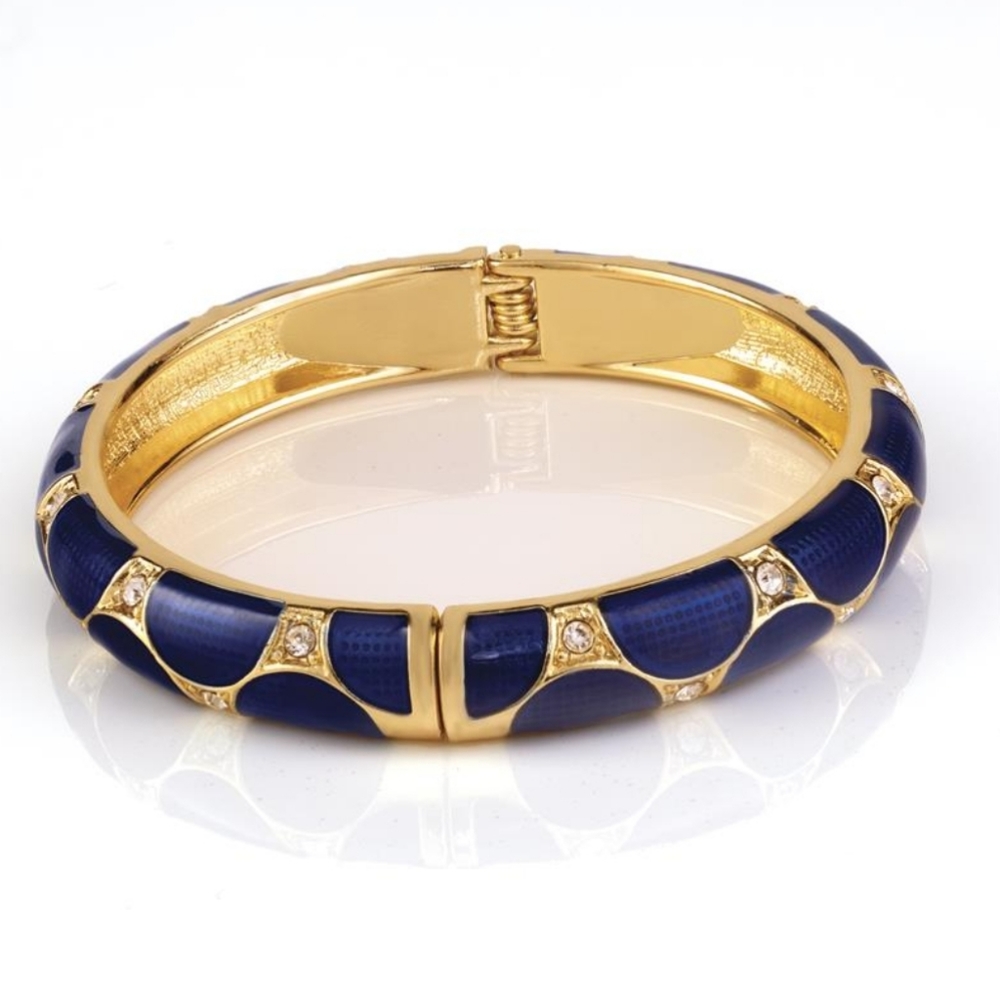 New Jewel Toned Bangle Sapphire Blue with diamonds accents.